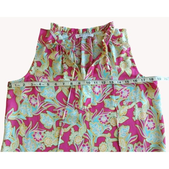 Rose Olive Top Small Sleeveless Floral Tassel - Picture 4 of 11